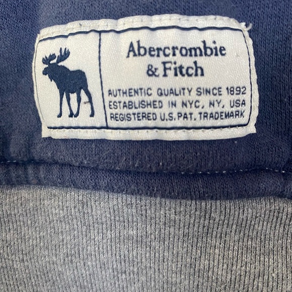 Abercrombie & Fitch Navy and Gray Sweatshirt hooded logo size 13/14 - Picture 2 of 6